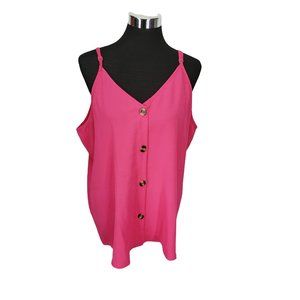 Jonivey Women's Strappy Chiffon Button Down‎ 2X adjustable straps Tank Tops